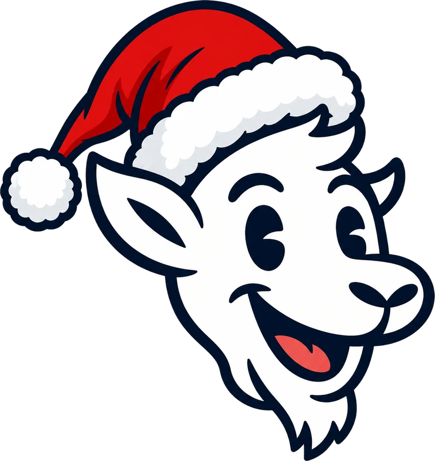 GOAT Christmas Lights mascot